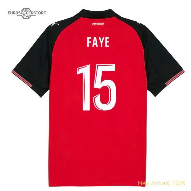 2025-2026 Stade Rennais Home Shirt (Faye 15)-Vantage Point Soccer